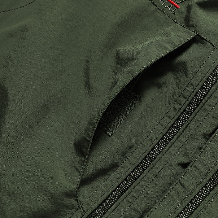 Men Sleeveless Stand Collar Loose Vest Multi-pockets Vest