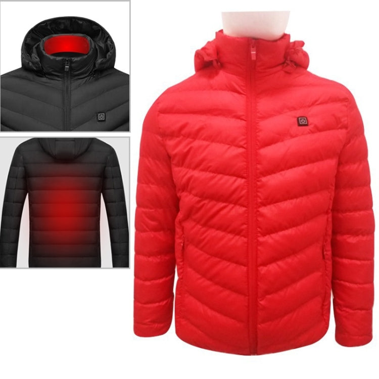 USB Heated Smart Constant Temperature Hooded Warm Coat for Men and Women (Color:Dark Blue Size:XXXXL) — view 18