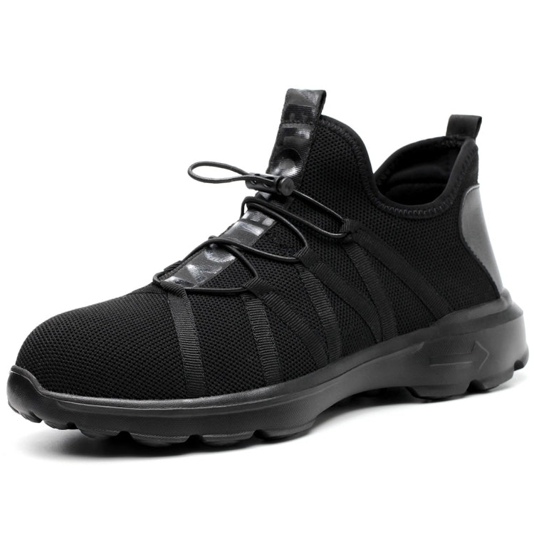 Jiefu Light And Breathable Flying Fabric All Black Anti Smashing And Anti Piercing Electrical Insulation Protection Safety Shoes, 46, 47, 48 — 45