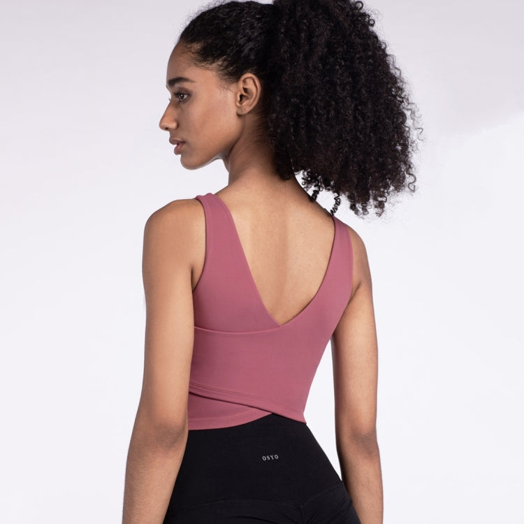 Fashionable Back Gathering Shockproof Yoga Sports Vest (Color:Dark Green Size:XL) — view 15
