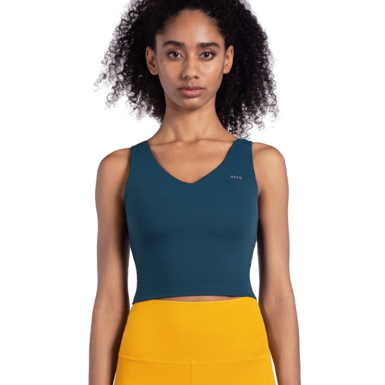 Fashionable Back Gathering Shockproof Yoga Sports Vest (Color:Dark Green Size:XL) — view 19