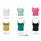Pleated Sling Double Sided Brocade Skin Friendly Nude Fitness Yoga Sports Vest (Color:Lush Size:S)