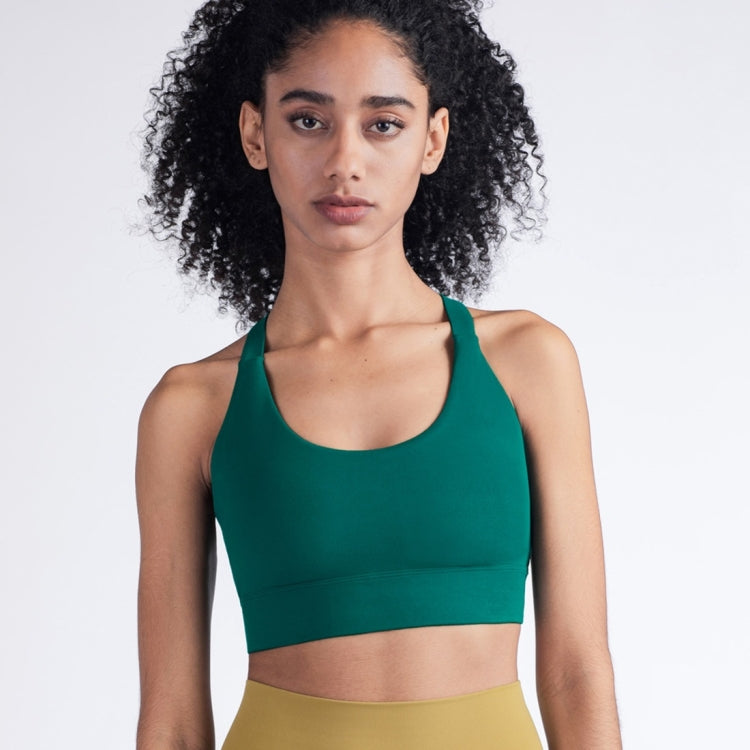 Y-shaped Wide Shoulder Belt Geometric Hollow Out Shockproof Nude Yoga Sports Underwear (Color:Smoky Blush Size:XL), S, M, L, XL — view 15
