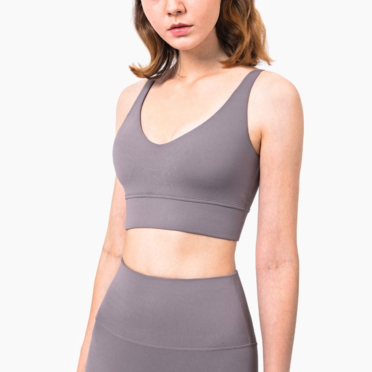 Charming Deep V Shockproof Gathered Fitness Yoga Underwear (Color:Light Ivory Size:XL), M, L, XL, S — view 20
