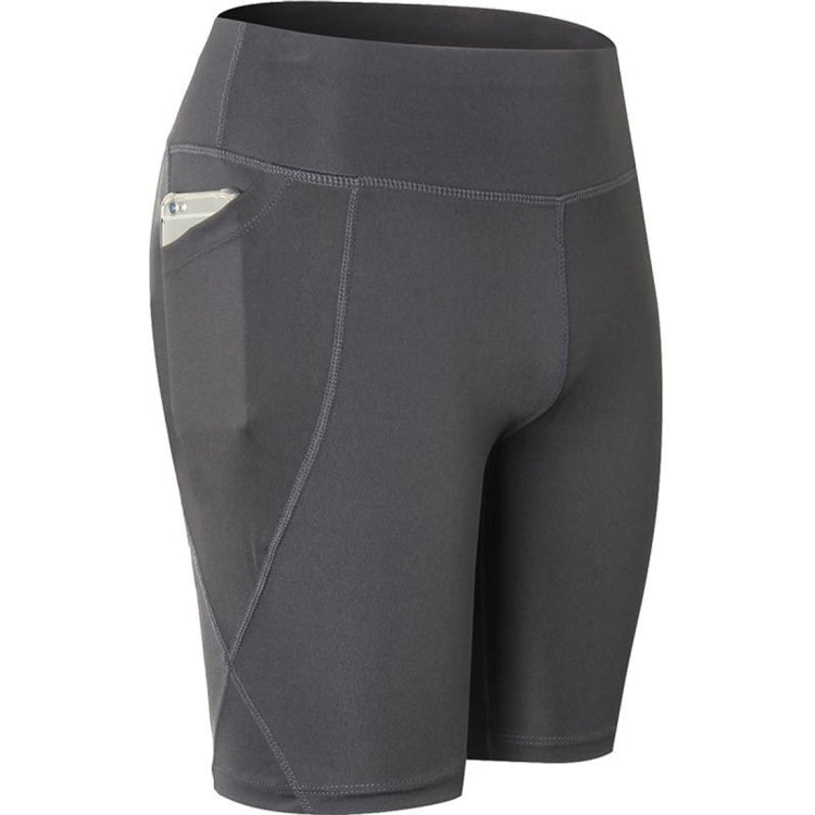 High Elastic Medium High Waist Fitness Exercise Quick Drying Sweat Wicking Tight Shorts With Pocket (Color:Colorful Black Size:XXL), S, M, L, XL, XXL — view 37