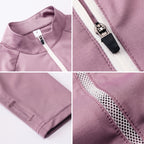 Autumn And Winter Fitness Running Yoga High Elastic Tights Quick Drying Stand Collar Sweater (Color:Pink Size:XL), S, M, L, XL, XXL — M