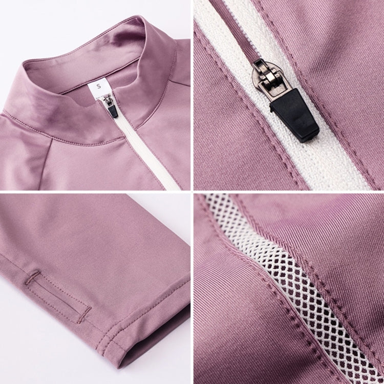 Autumn And Winter Fitness Running Yoga High Elastic Tights Quick Drying Stand Collar Sweater (Color:Pink Size:XL), S, M, L, XL, XXL — M
