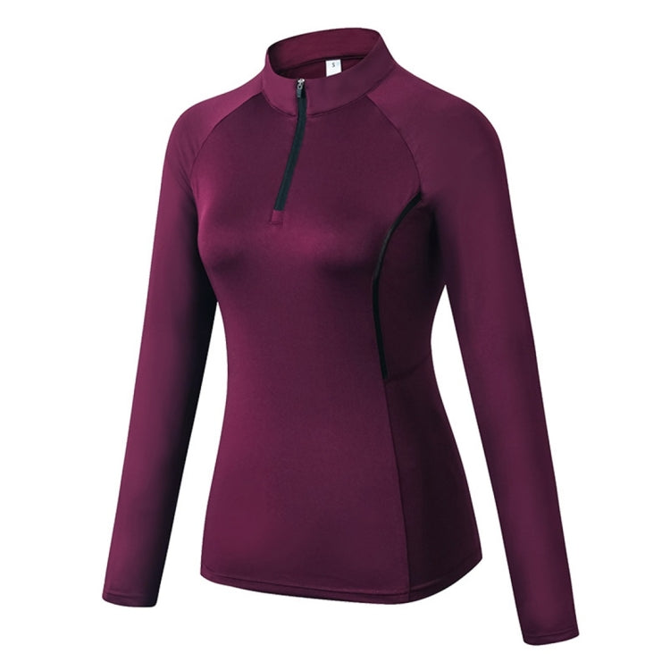 Autumn And Winter Fitness Running Yoga High Elastic Tights Quick Drying Stand Collar Sweater (Color:Pink Size:XL), S, M, L, XL, XXL — view 29