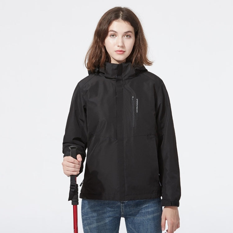Ladys Detachable 3 in 1 Pair Of Waterproof, Windproof, Warm And Breathable Couples Stormsuit (Color:Cherry Pink Size:XXXXL)