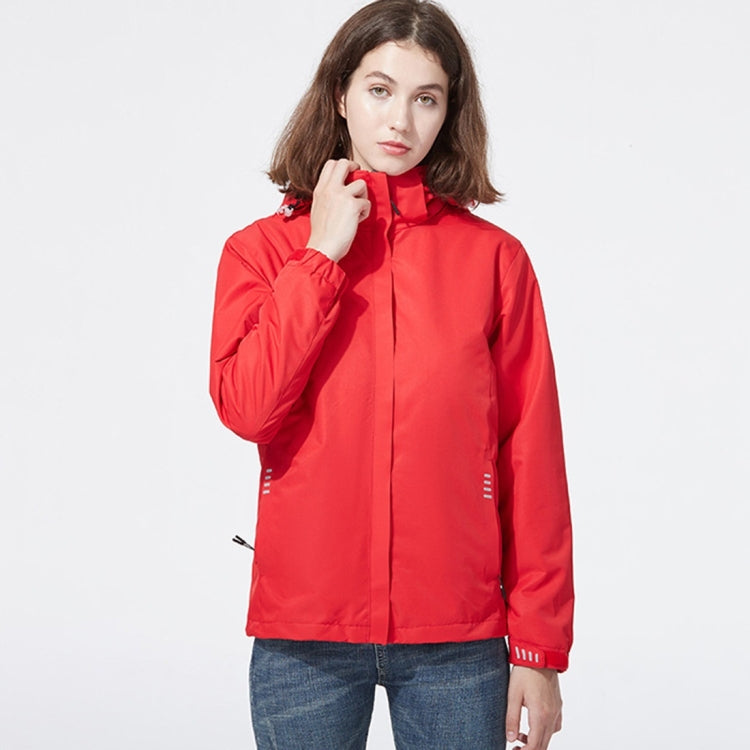 Ladys Detachable Two Piece Warm, Waterproof And Breathable Couples Stormsuit (Color:Fog Blue Size:XXXXL)