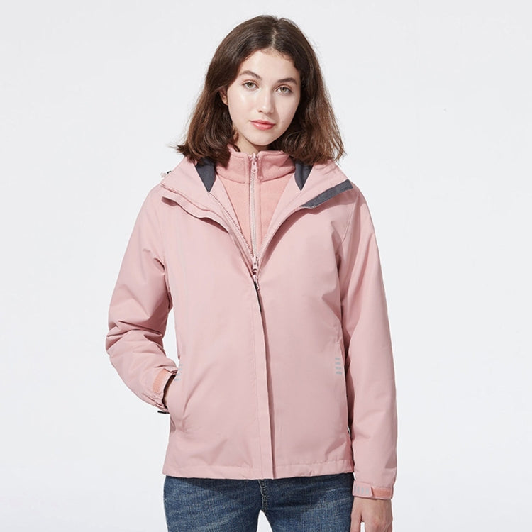 Ladys Detachable Two Piece Warm, Waterproof And Breathable Couples Stormsuit (Color:Fog Blue Size:XXXXL)