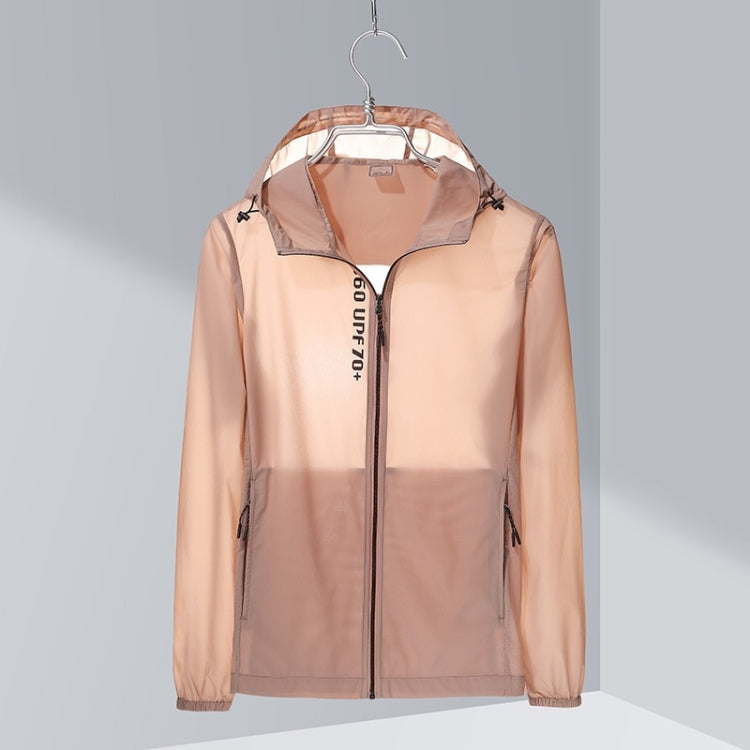 Ladys Outdoor UV Proof Breathable Lightweight UPF 70+ Couples Sun Proof Clothes (Color:Brown Size:XXXL)