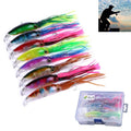 HENGJIA JIZ002 10cm/16.6g 8 PCS Big Octopus Squid Shaped Hard Baits Long Shot Fishing Lures Tackle Baits Fit Sea Fishing and Freshwater Fishing, Boxed