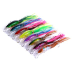 HENGJIA JIZ002 10cm/16.6g 8 PCS Big Octopus Squid Shaped Hard Baits Long Shot Fishing Lures Tackle Baits Fit Sea Fishing and Freshwater Fishing, Boxed