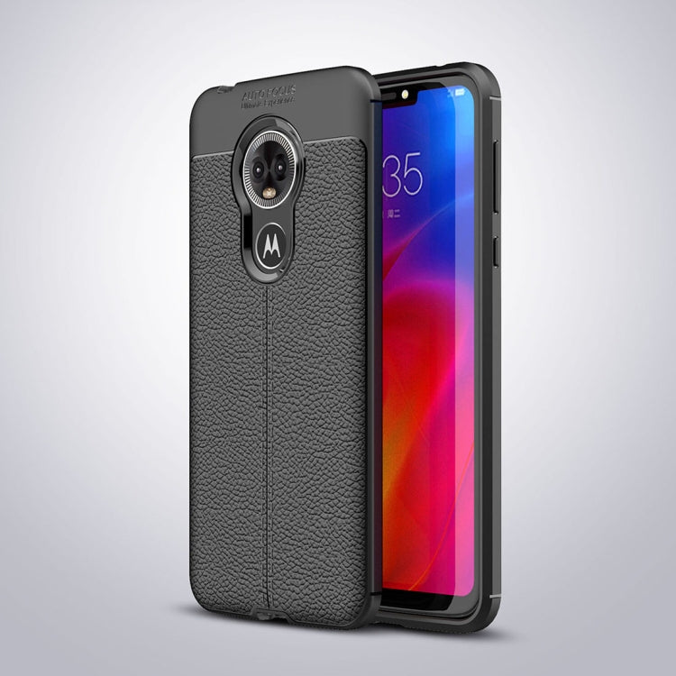 Litchi Texture TPU Shockproof Case for MOTO E6, MOTO E6