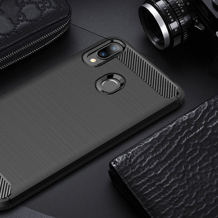 Brushed Texture Carbon Fiber Shockproof TPU Case for ASUS ZenFone Max (M2), ASUS ZenFone Max (M2)