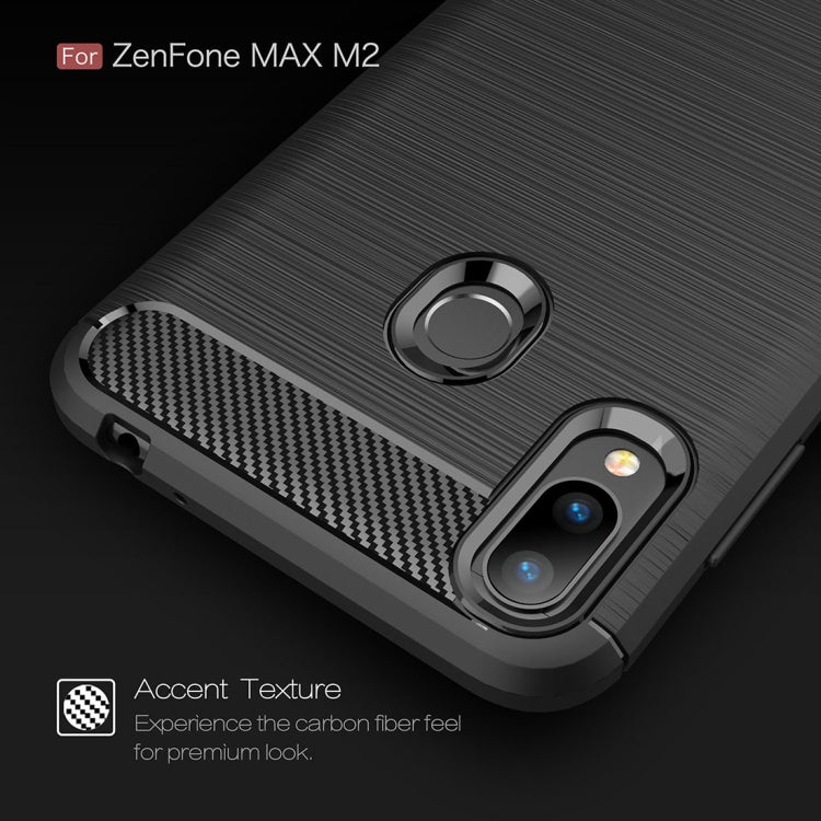 Brushed Texture Carbon Fiber Shockproof TPU Case for ASUS ZenFone Max (M2), ASUS ZenFone Max (M2)