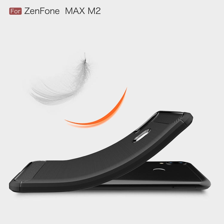 Brushed Texture Carbon Fiber Shockproof TPU Case for ASUS ZenFone Max (M2), ASUS ZenFone Max (M2)