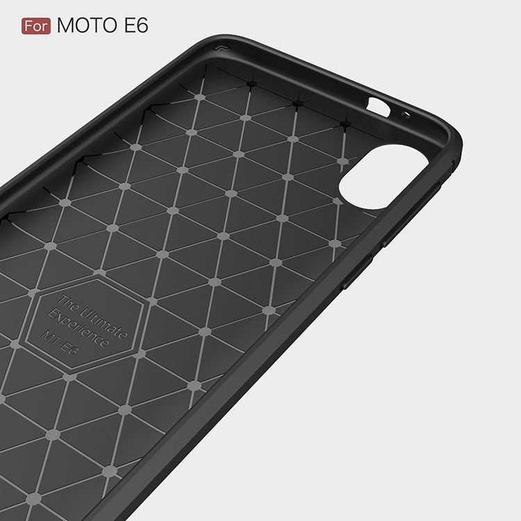 Brushed Texture Carbon Fiber Shockproof TPU Case for MOTO E6 — view 8