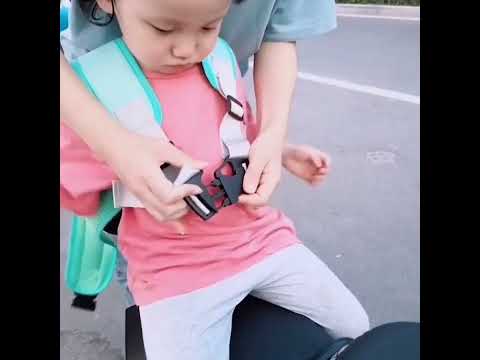 Anti-Fall Breathable Child Safety Strap For Electric Motorcycle, Color: Four Seasons Pink Elephant - YouTube Video