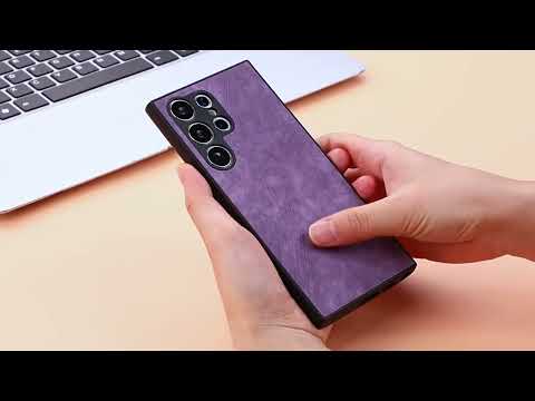 For iPhone 15 Pro Vintage Leather PC Back Cover Phone Case(Black) - YouTube Video