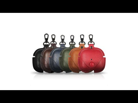 PU Leather Protective Case with Metal Buckle for AirPods 3(Blue) - YouTube Video
