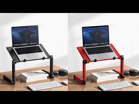 Oatsbasf Folding Computer Desk Laptop Stand Foldable Lifting Heightening Storage Portable Rack,Style: L01 Black - YouTube Video