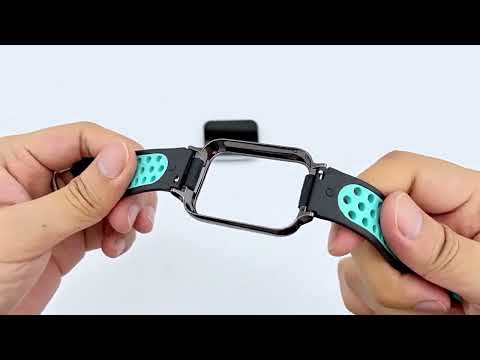 For Xiaomi Mi Band 7 Pro Silicone Metal Frame Watch Band(Black + Red) - YouTube Video