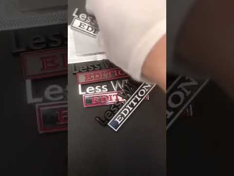 2 PCS Car Metal Leaf Board Label Less White Edition Modified Body Labeling(Silver Black) - YouTube Video