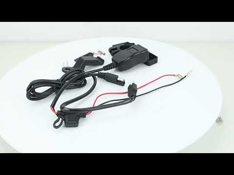 Motorcycle Square Waterproof Charger Digital Display Voltmeter Switch(Blue Dual QC) - YouTube Video