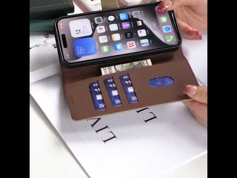 For iPhone Duo Color Matching RFID Anti-theft Leather Phone Case(Green) - YouTube Video