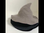 Halloween Personality Wizard Steeple Great Brim Wool Cap(Light Grey) - YouTube Video
