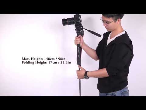 YUNTENG VCT-288 Tripod Mount Monopod with Fluid Drag Head - YouTube Video