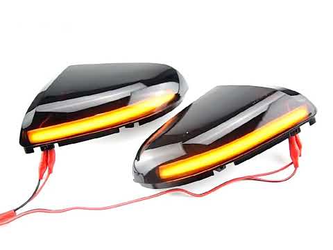 1 Pair For Dodge Ram 1500 2009-2018 Car Dynamic LED Turn Signal Light Rearview Mirror Flasher Water Blinker (Transparent Black) - YouTube Video