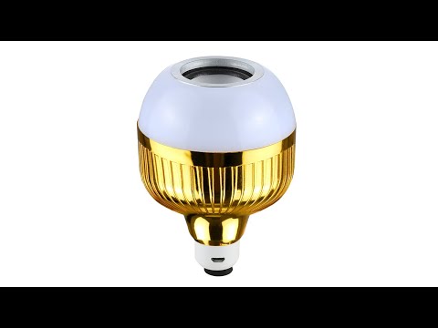 12W Smart Wireless Bluetooth Speaker Music Playing Dimmable LED Bulb , USB Charging with Remote Control & Hook(Colorful Light) - YouTube Video