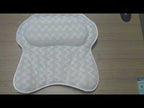 Machine Washable Mesh Cloth 3D Wave Bathtub Pillow Bathroom Bath Headrest(White) - YouTube Video