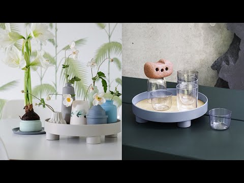Multifunctional Storage Fruit Tray Cup Perfume Debris Desktop Decoration Plate Tray(Gray) - YouTube Video