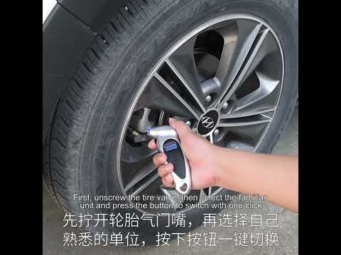 Car High-Precision Detection Digital Display Tire Pressure Gauge(Blue Black) - YouTube Video