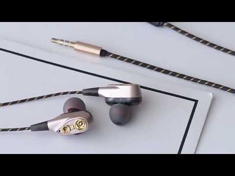 D12 1.2m Wired In Ear 3.5mm Interface Stereo Wire-Controlled HIFI Earphones Dual-motion Loop Running Game Music Headset With Packaging(Black) - YouTube Video