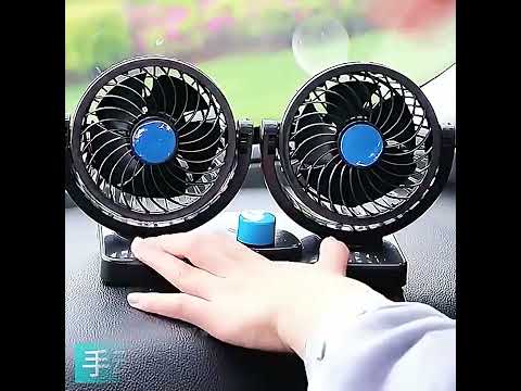 Car Fan Portable Mini Adjustable Car Double-Headed Electric Fan, Colour: Blue USB Universal - YouTube Video