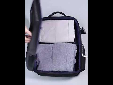 Bopai 61-86611 Multifunctional Wear-resistant Anti-theft Laptop Backpack with USB Charging Hole(Black) - YouTube Video