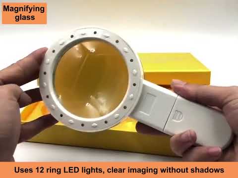 JHS407 30X Handheld HD Magnifier With LED Light(Paper Package) - YouTube Video
