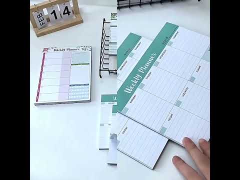 B5 52 Sheets Weekly Planner Tear-away Notepad Schedule Book To Do List Day Priorities(Style A) - YouTube Video
