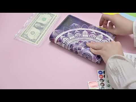 A6 Mandala Binder Financial Plan Notebook PU Leather Cash Budget Book(Fantasy Purple) - YouTube Video