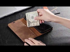 For iPhone X / XS DG.MING  Crazy Horse Texture Horizontal Flip Detachable Magnetic Protective Case with Holder & Card Slots & Wallet(Black) - YouTube Video