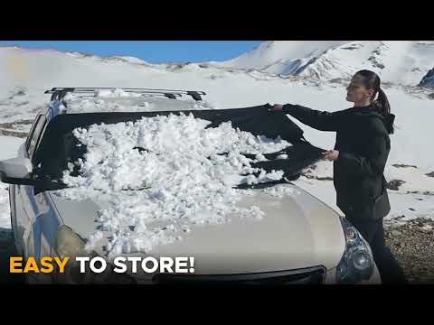 Automobile Silver Coated Cloth Sunshade Snow Shield, Style: Front Rubber Band - YouTube Video