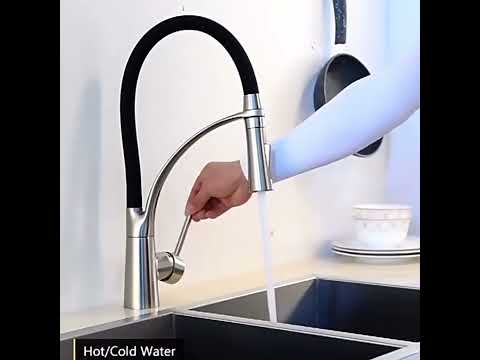 Kitchen Pull-out Faucet Hot Cold Home Retractable Rotating Faucet - YouTube Video