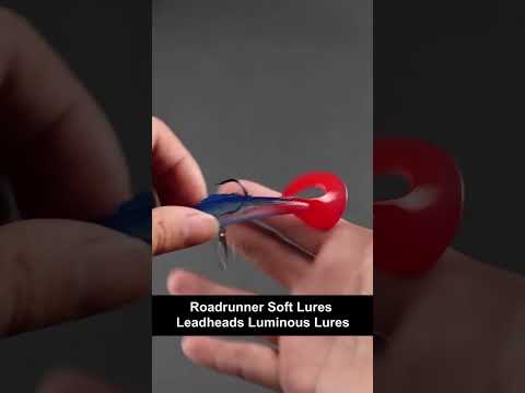 5pcs Roadrunner Soft Lures Leadheads Luminous Lures(Red White T Tail) - YouTube Video
