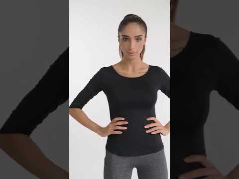 Back Cross Medium-length Sleeve Yoga Sportswear For Ladies (Color:White Size:S) - YouTube Video