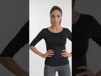 Back Cross Medium-length Sleeve Yoga Sportswear For Ladies (Color:White Size:S) - YouTube Video
